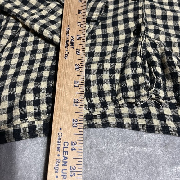 We Wore What Top Womens Medium Gingham Check Boyfriend Shirt Cozy Boho - Picture 3 of 7